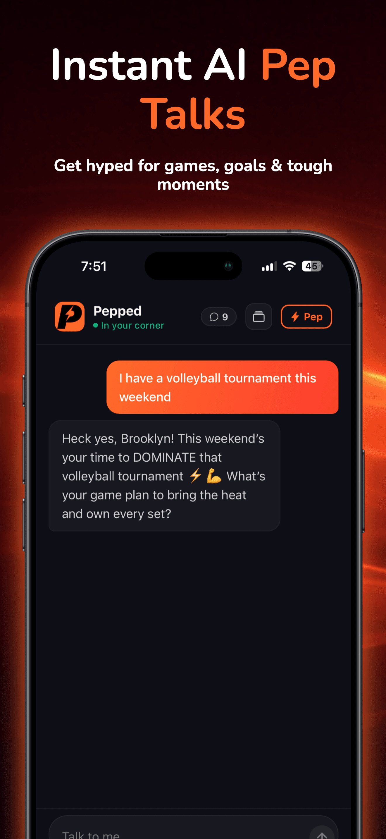 Instant AI Pep Talks